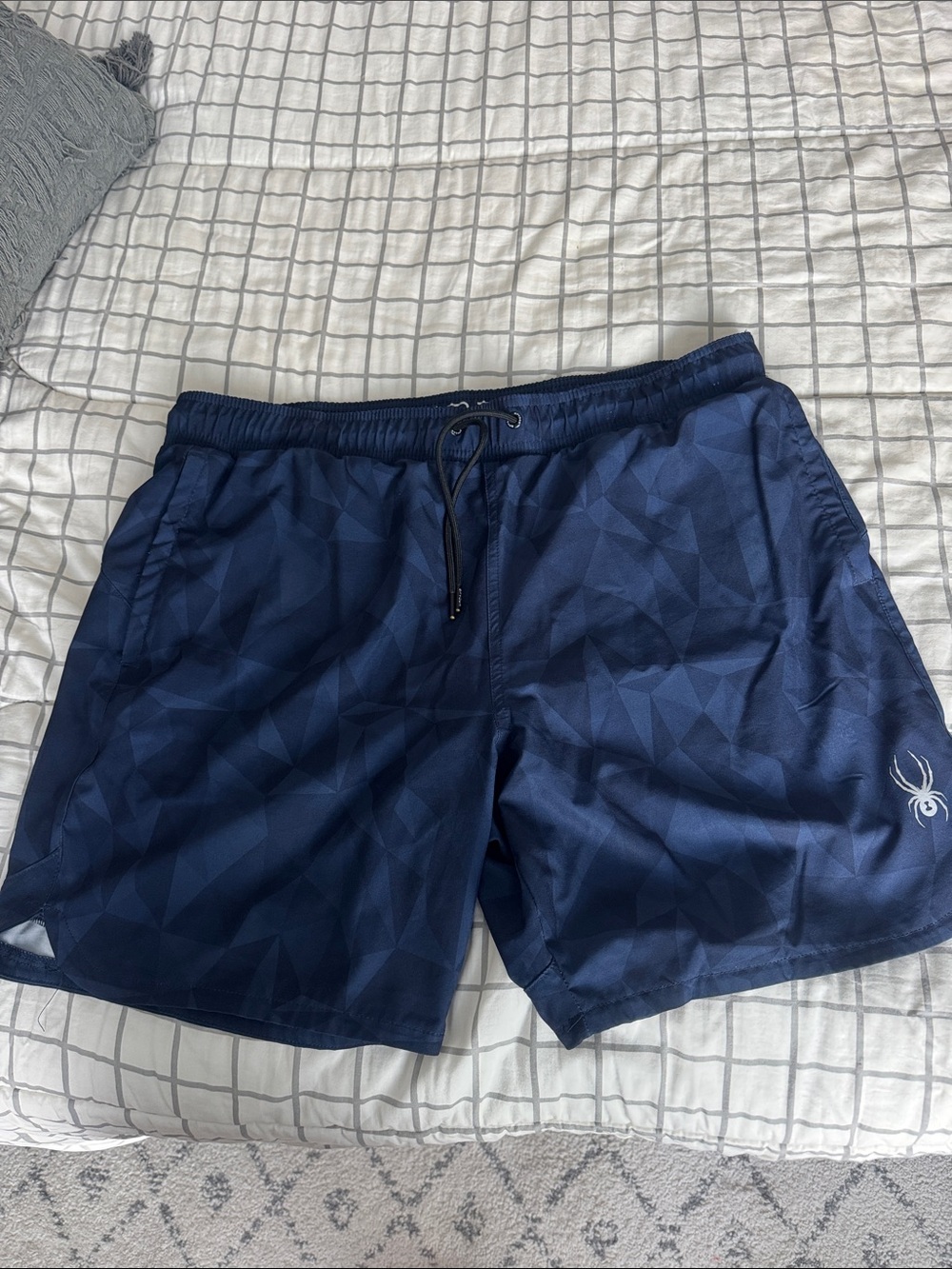 Spyder Men's Dark Navy Geometric Swim Trunks